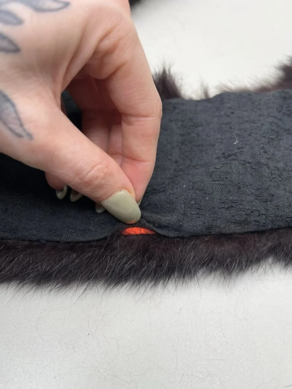 Vintage Dark Brown/Black Faux Fur Collar Neck Wrap 26”  Retro Mid Century MCM